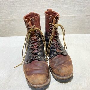 Men's Brown Leather Lace-Up Work Boots